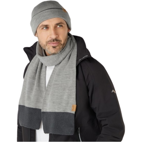 2025 Musto Tipped Beanie & Scarf Set 86123 - Grey Melange